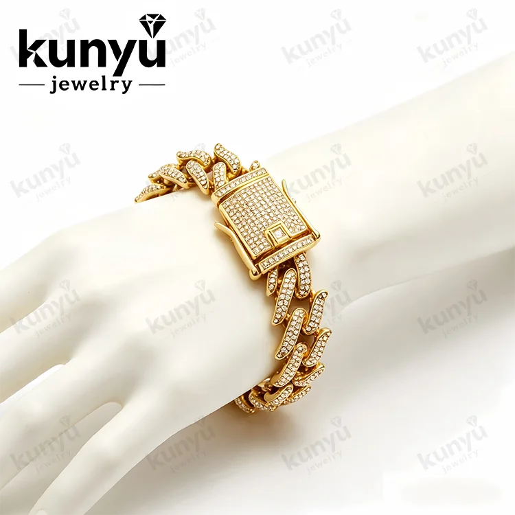 Pulseras na Cuban Plated na Ginto